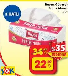 BEYAZ GÜVERCİN PRATİK MENDİL 150'Lİ